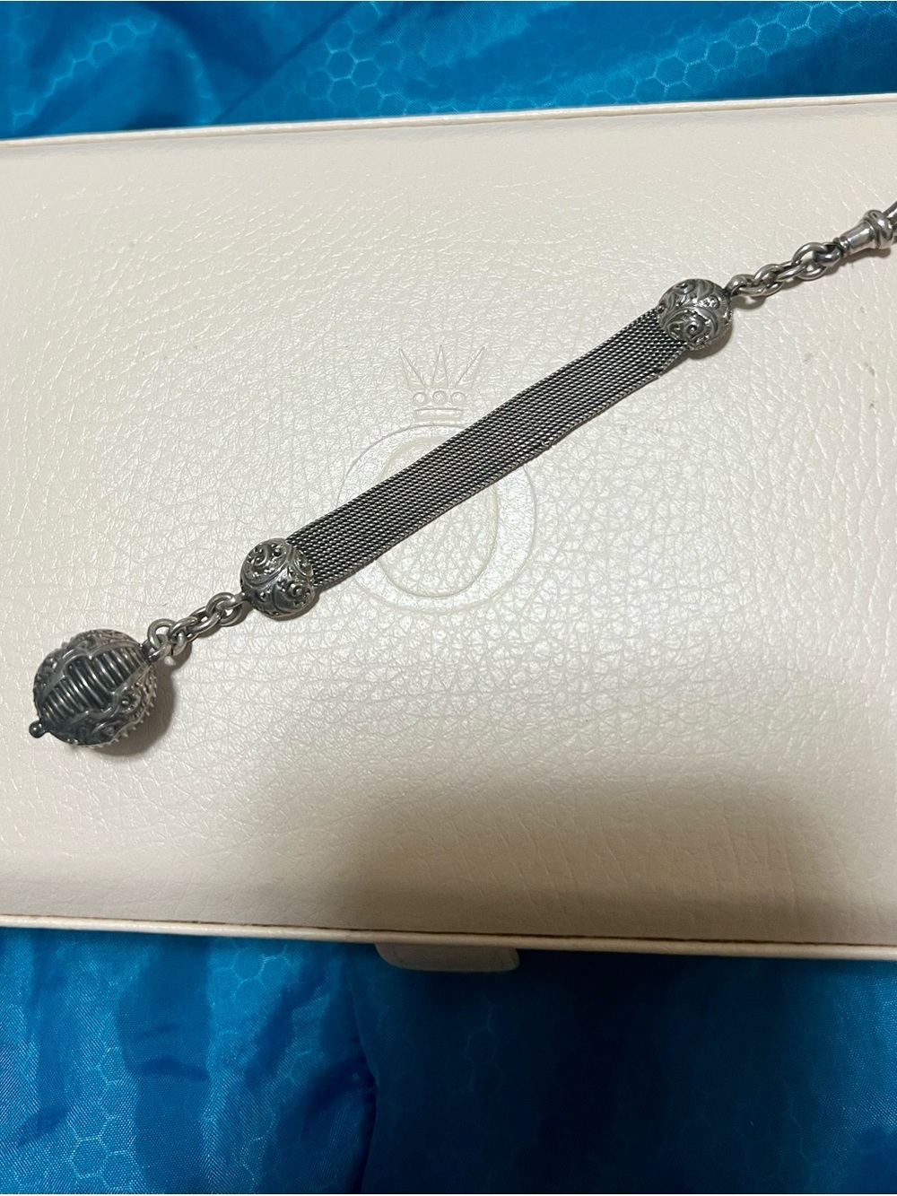 Sterling Silver watch chain fob Albertina